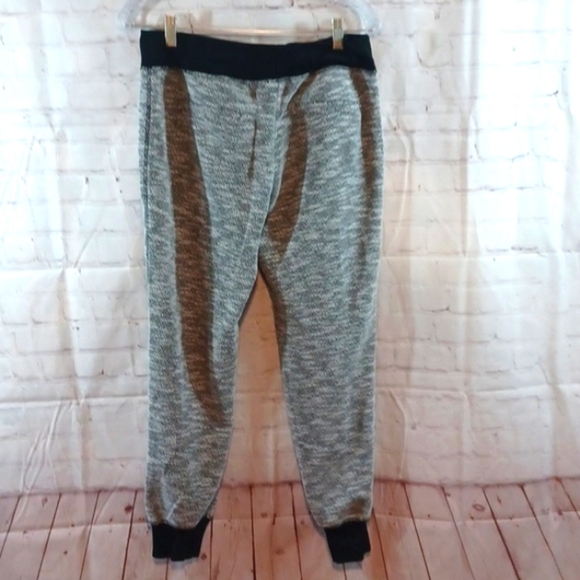 Gree Tea Gray & Black Zipper Pockets Jogger Pants  L  New No Tags - Picture 3 of 9